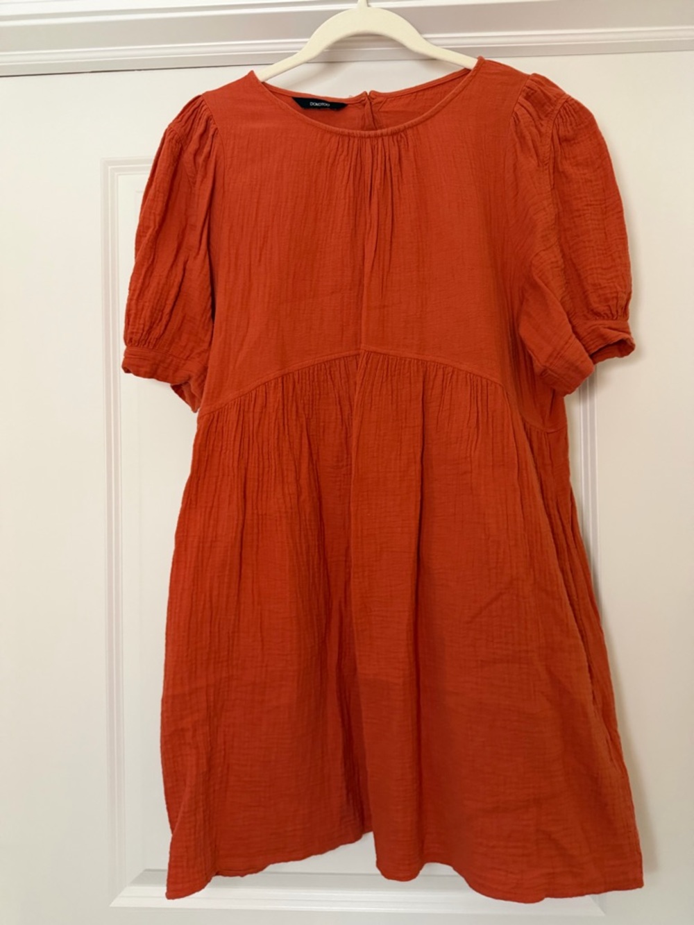 Orange Short Sleeve Babydoll Dress